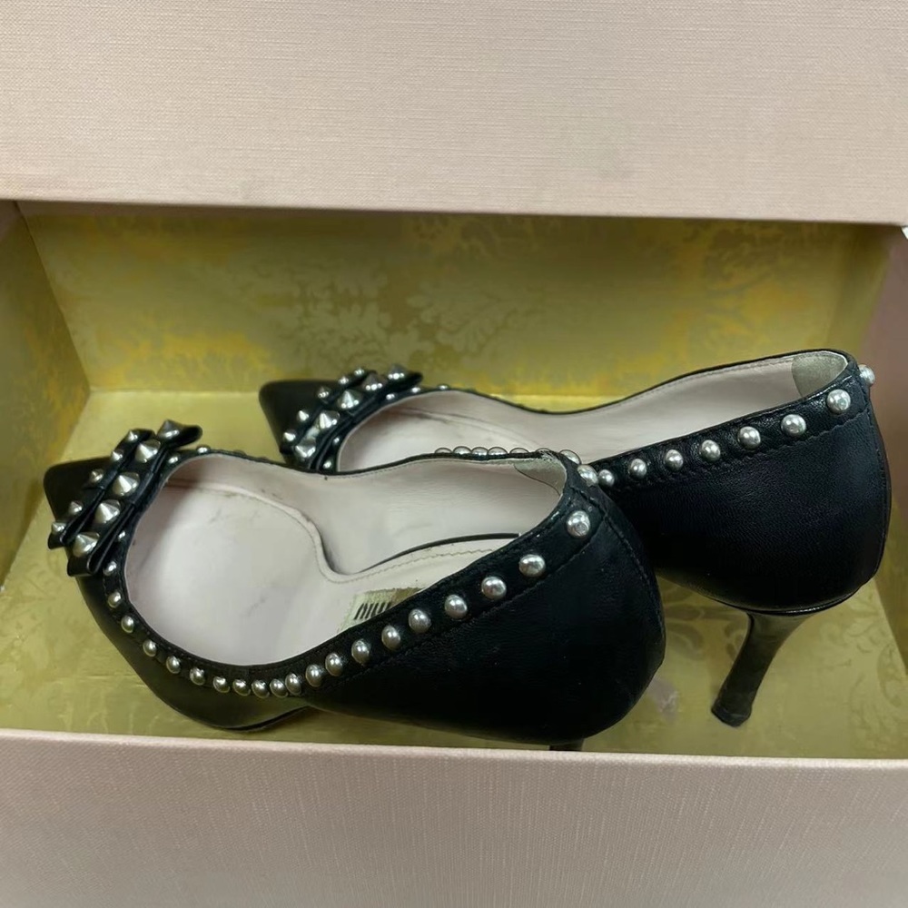 Miu Miu Black Heels with Silver Studs